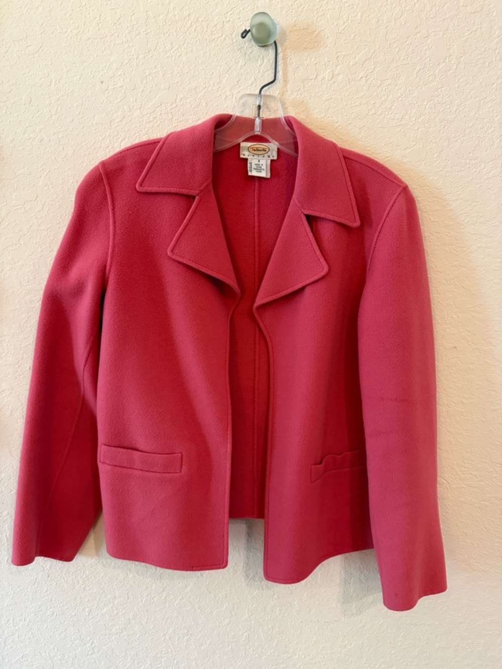 Talbots Pink Wool Blend Tailored Jacket Size 8